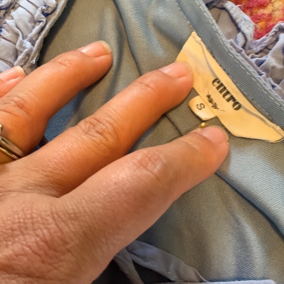 ENTRO Blue Sleeveless Tie Neck Tunic Top S - Picture 6 of 7